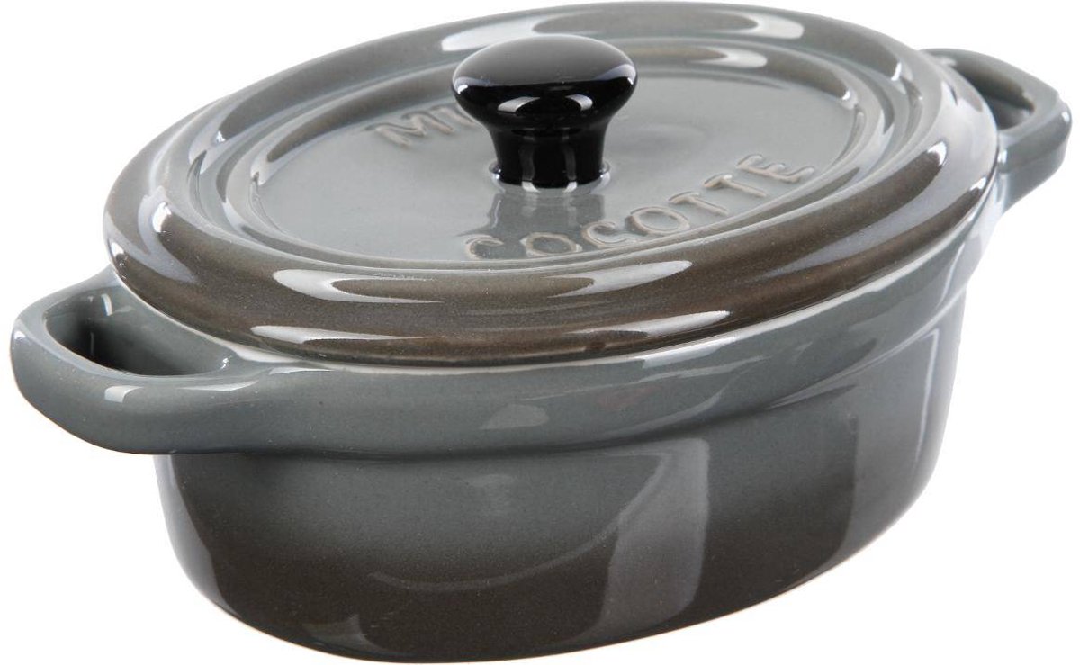 Ovale mini-aardewerken braadpan 11 cm voor stoofgerechten ESSENTIELS