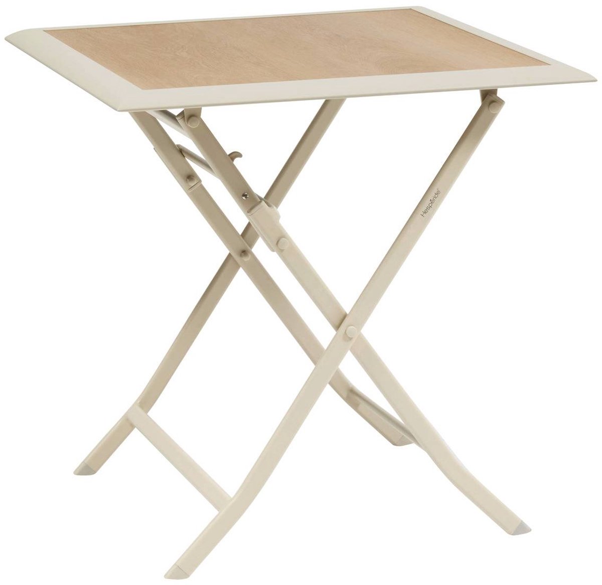 Opvouwbare tuintafel voor 2 personen van aluminium en glas met houtlook AZUA