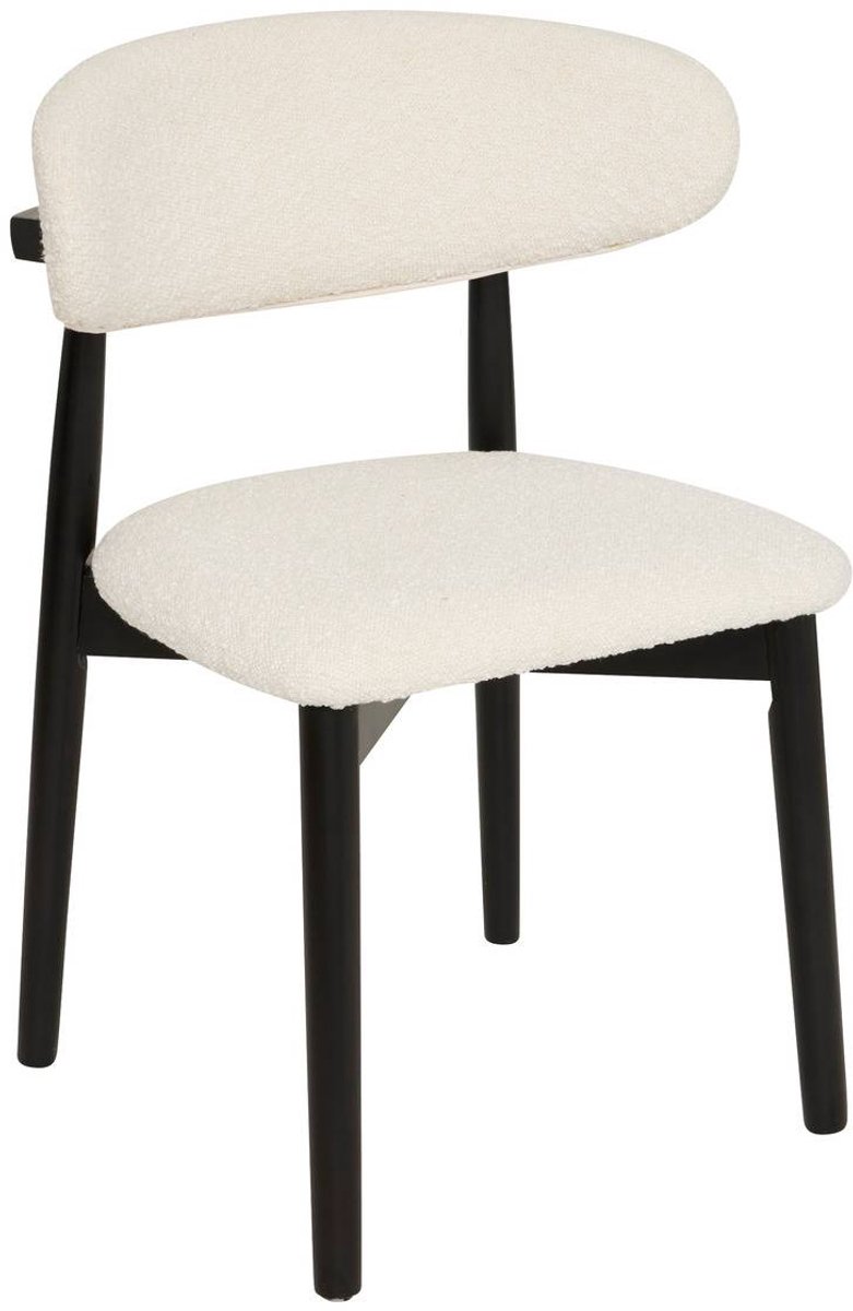 Set van 2 stoelen van bouclé-stof met rubberhout SARI