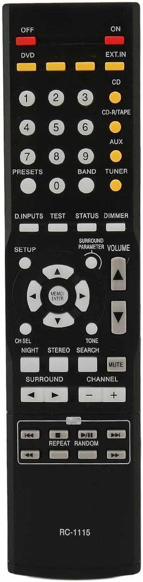 SnelShoppen - Vervangende Afstandsbediening AV Receiver voor AVR 390 591 930 1312 1612 2805 2806 2807 2808 2809 - Eenvoudig in Gebruik, Batterijen Nie