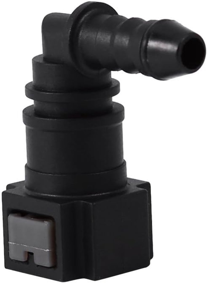 SnelShoppen - Quick Release Connector Brandstofslang Motorfiets Aansluiting - Zwart, Nylon, 1x, 500 KPa/5 Bar, 6.3mm Bocht, 6.3mm Recht, 7.9mm Bocht,