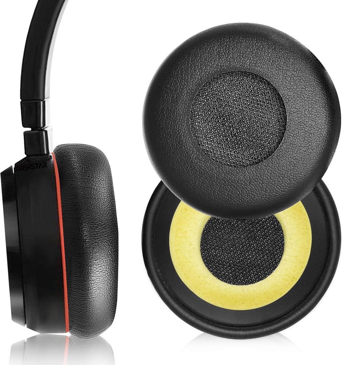 SnelShoppen - Vervangende Oordopjes voor Jabra Evolve 20 20se 30 30II 40 65 65+ - Earpads Kussenhoezen van Kunstleer - Verbeter je Geluidservaring