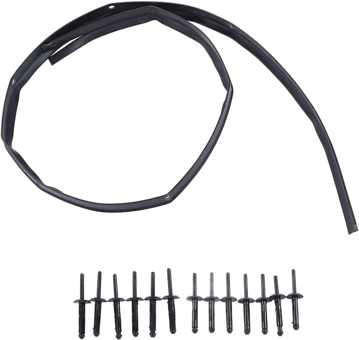 SnelShoppen - Front Bumper Hood Seal voor Dodge Challenger 2008-2022, ABS Plastic, 13 Stuks Rivets, Schokabsorberend, Vervangingsonderdeel voor Voorbu