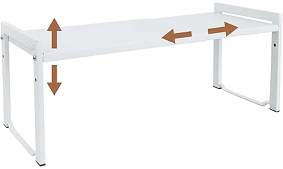 Omgoods - Expandable Stackable Rack voor Keuken en Kantoor, Wit