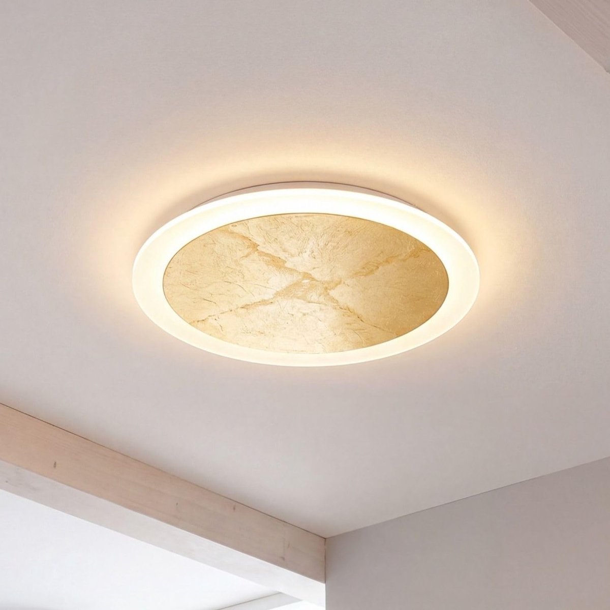 Omgoods - Dimbare LED Plafondlamp met Aluminium en Gouden Accenten