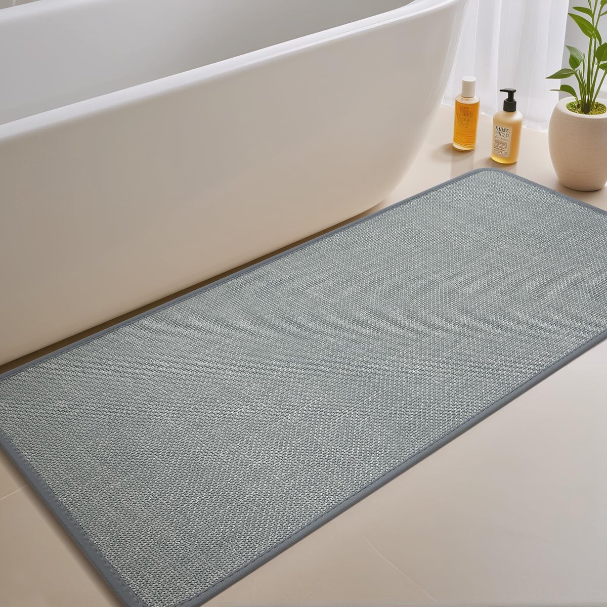 Omgoods - Absorbente Badmat 60 x 120 cm, Grijs