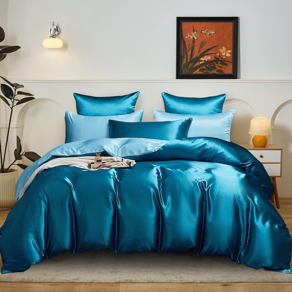 Omgoods - Luxe Reversibel Bedlinnen Set van Microvezel Satin