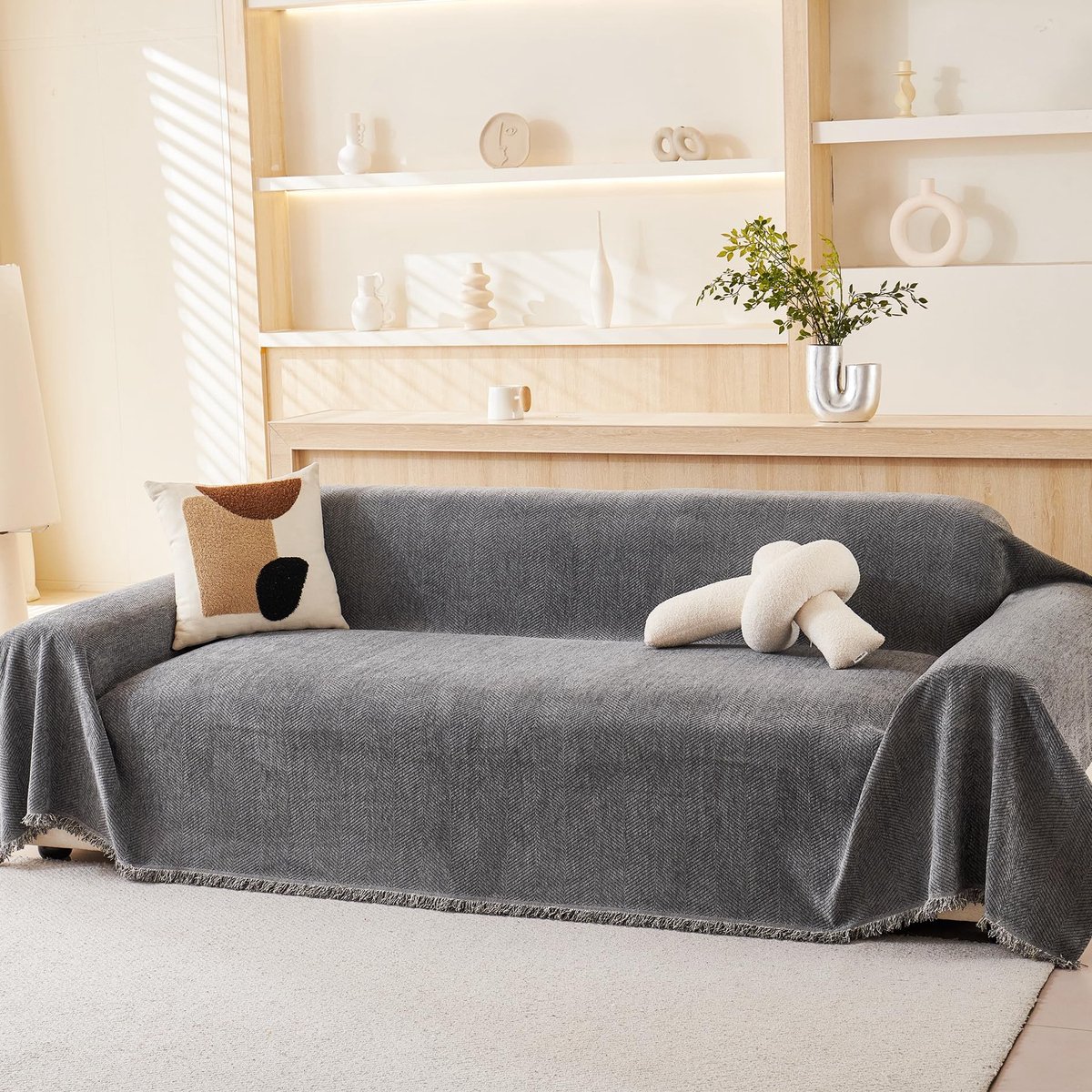 Omgoods - Luxe Chenille Dekbedovertrek voor Bank of Bed 180x230cm