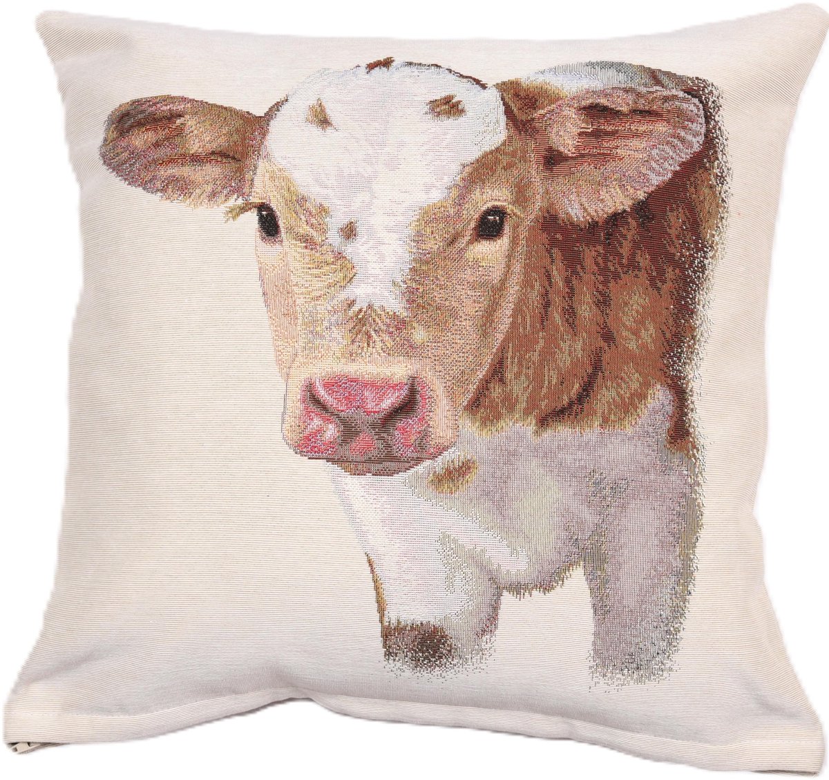 Omgoods - Decoratieve Kussenhoes 45 x 45 cm met Zwart Koe Motief