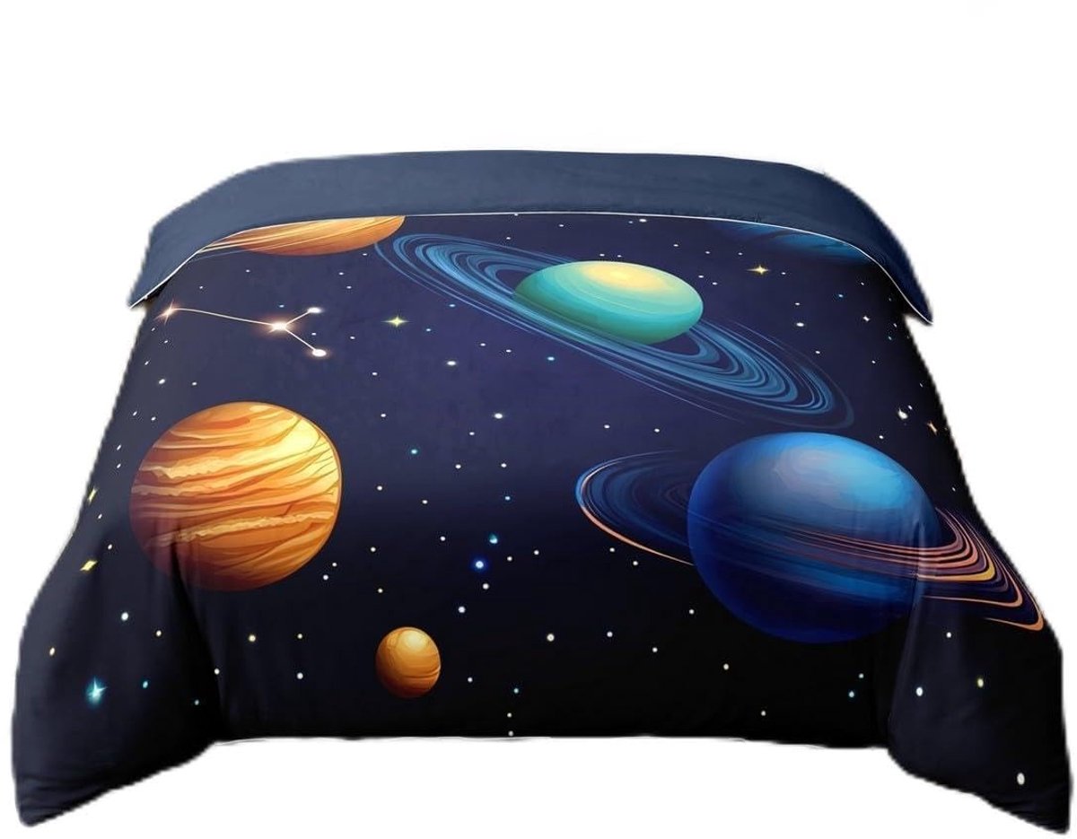 Omgoods - 100% Katoenen Dekbedovertrekset voor Kinderen - Sterrenhemel Bedset