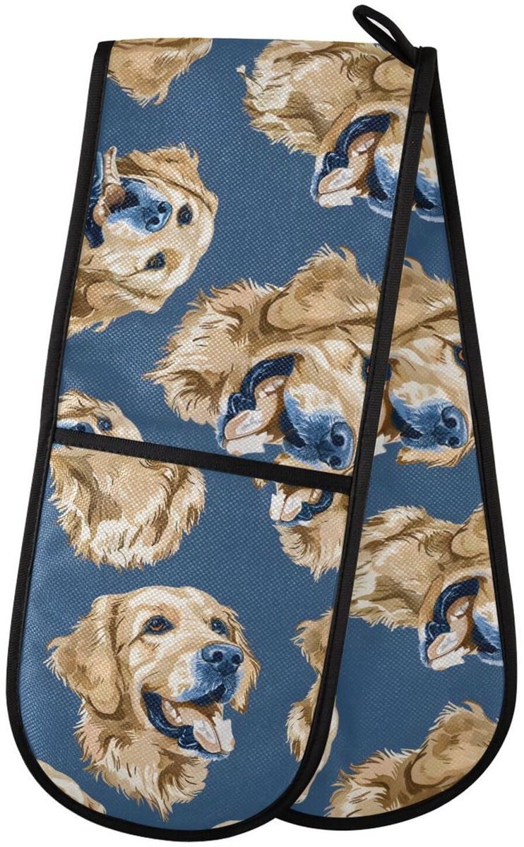 Omgoods - Ovenwanten met Labrador Motief - Dubbele Ovenwanten voor Bakken en Koken