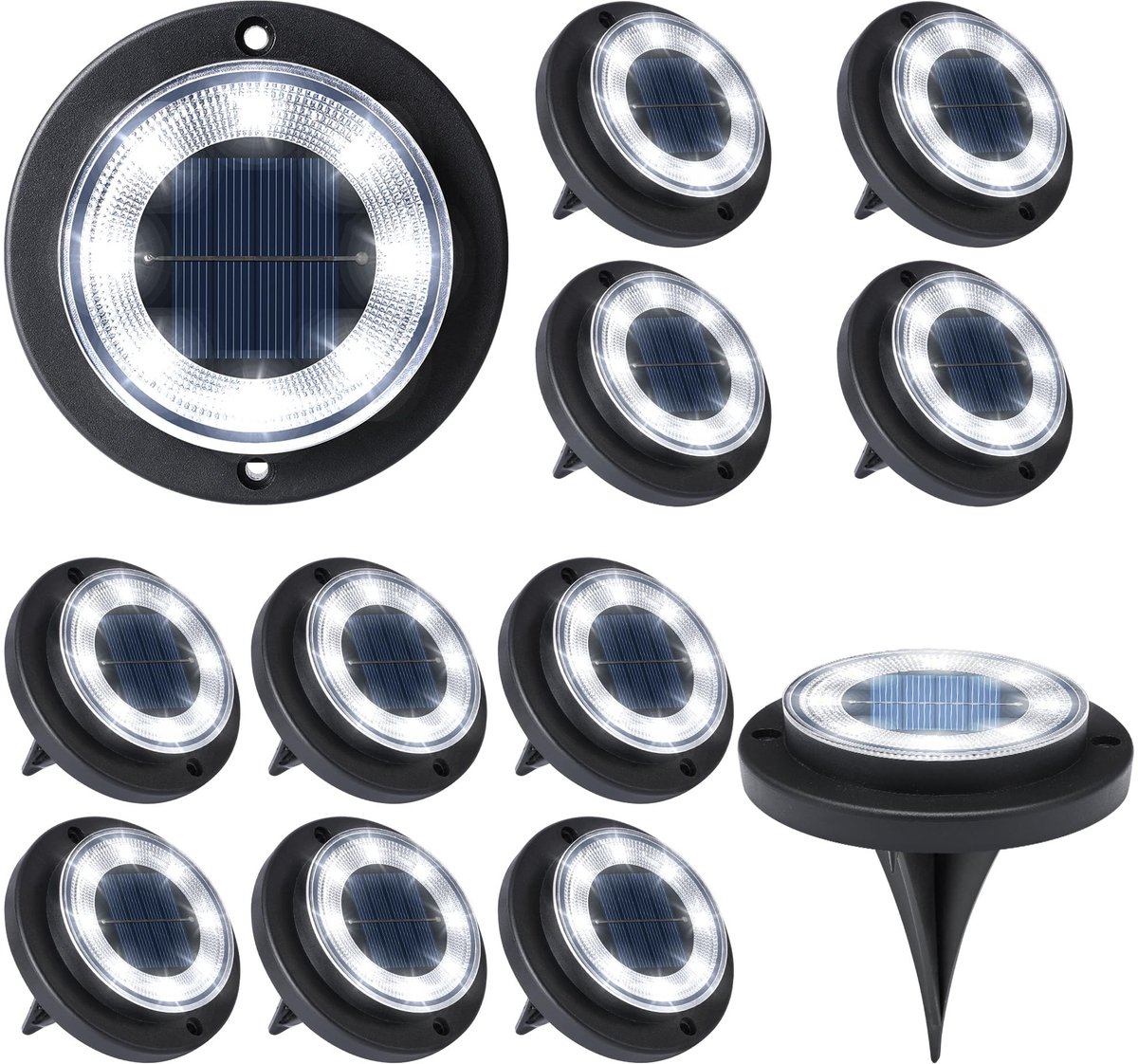 Omgoods - Set van 12 Waterdichte Solar Tuinverlichting