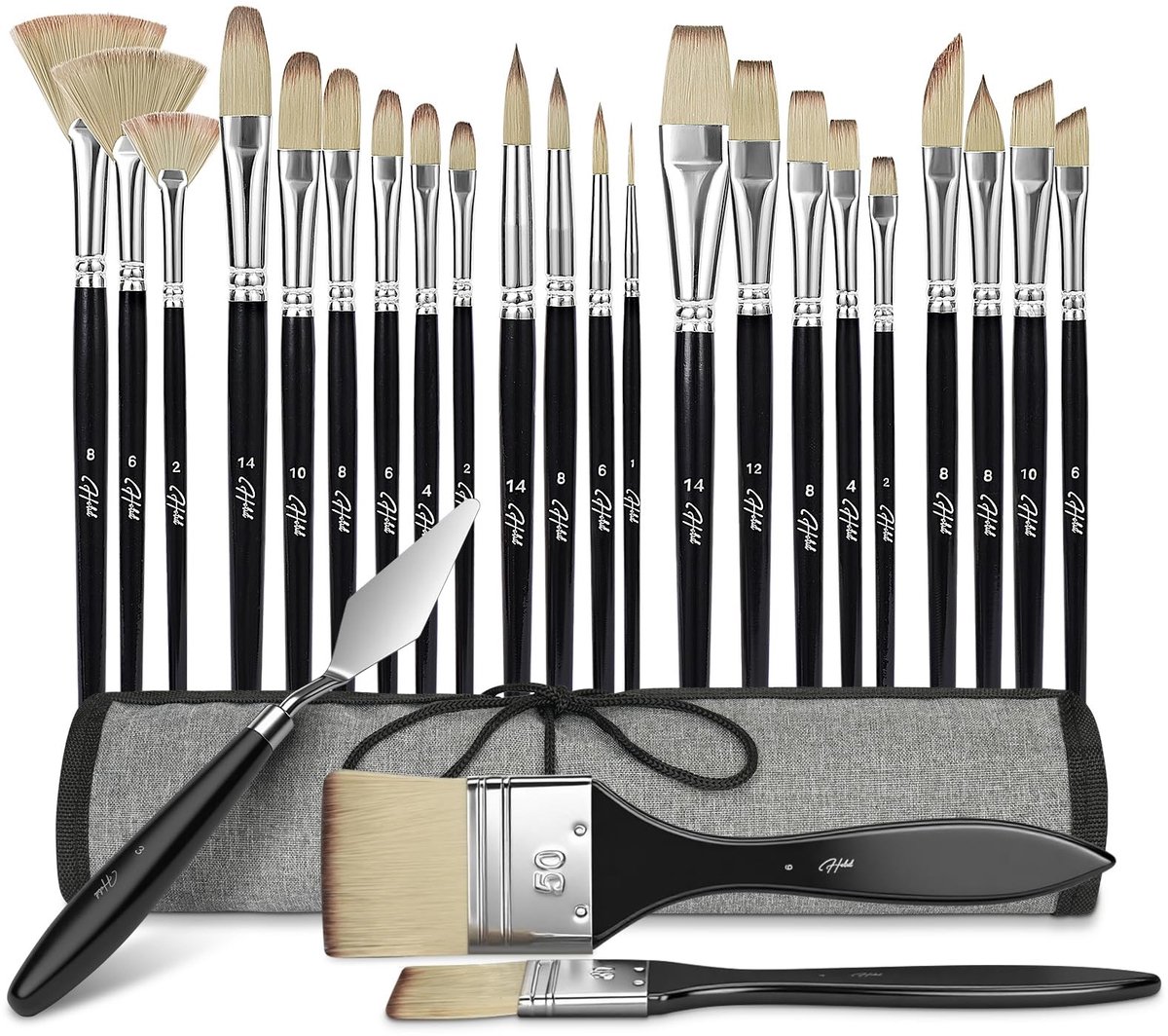 Omgoods - Set van 25 Acryl Verfkwasten voor Kunstenaars