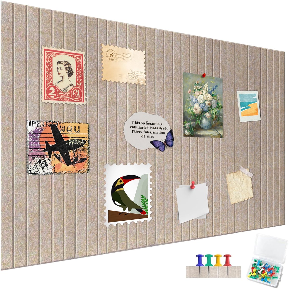 Omgoods - Grote Kurkplaat 80 x 60 cm - Decoratieve Vilt Kurk Wand voor Thuis en Kantoor