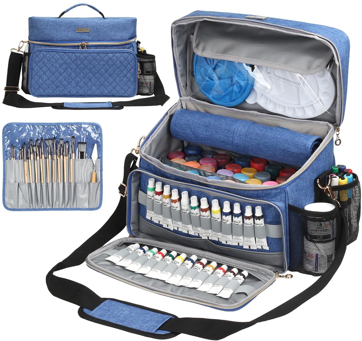 Omgoods - Acrylic Verf Organizer Bag met Afneembare Penseelhouder