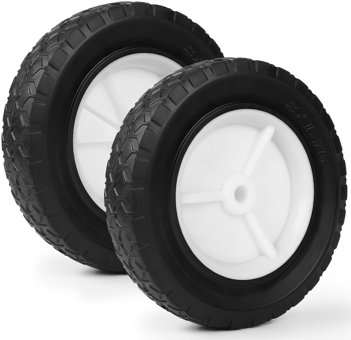 Omgoods - Rubber Wielen voor Tuinmachines, 2 Stuks Ø 200mm