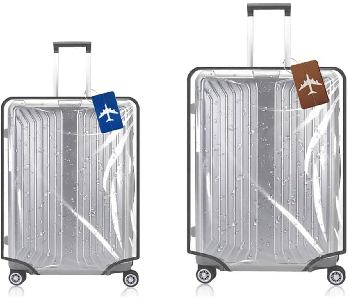 Omgoods - Transparante Koffercover met 2 Luggage Tags
