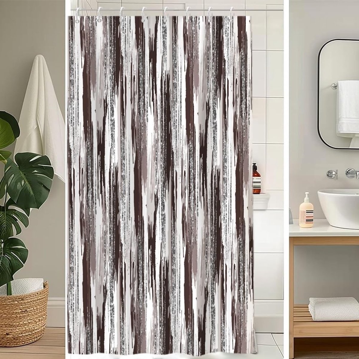 Omgoods - Douchegordijn - Schimmelbestendig, 120 x 180 cm met 8 Haken