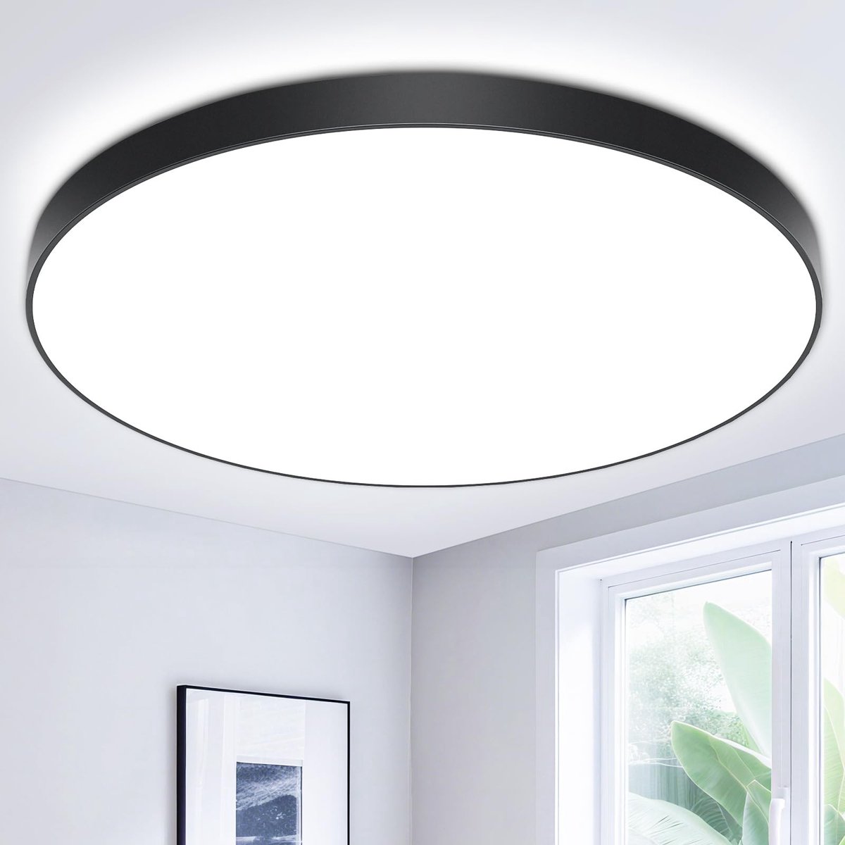 Omgoods - LED Plafondlamp, 6500 K, Zwart voor Binnengebruik
