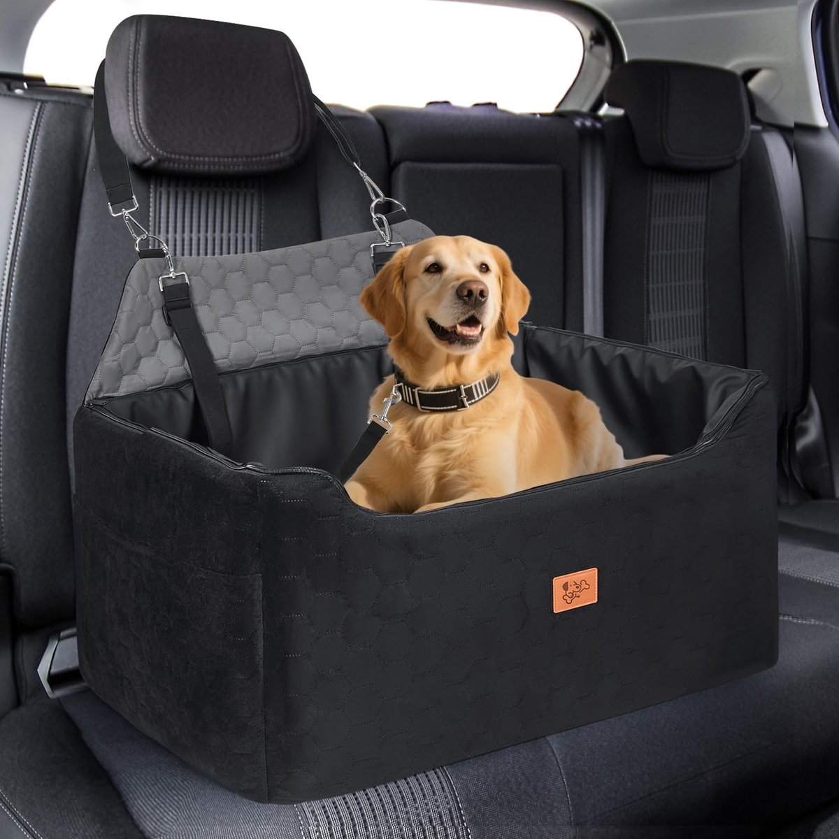 Omgoods - Hondenautostoel voor Middelgrote en Grote Honden - 78 x 55 x 53 cm
