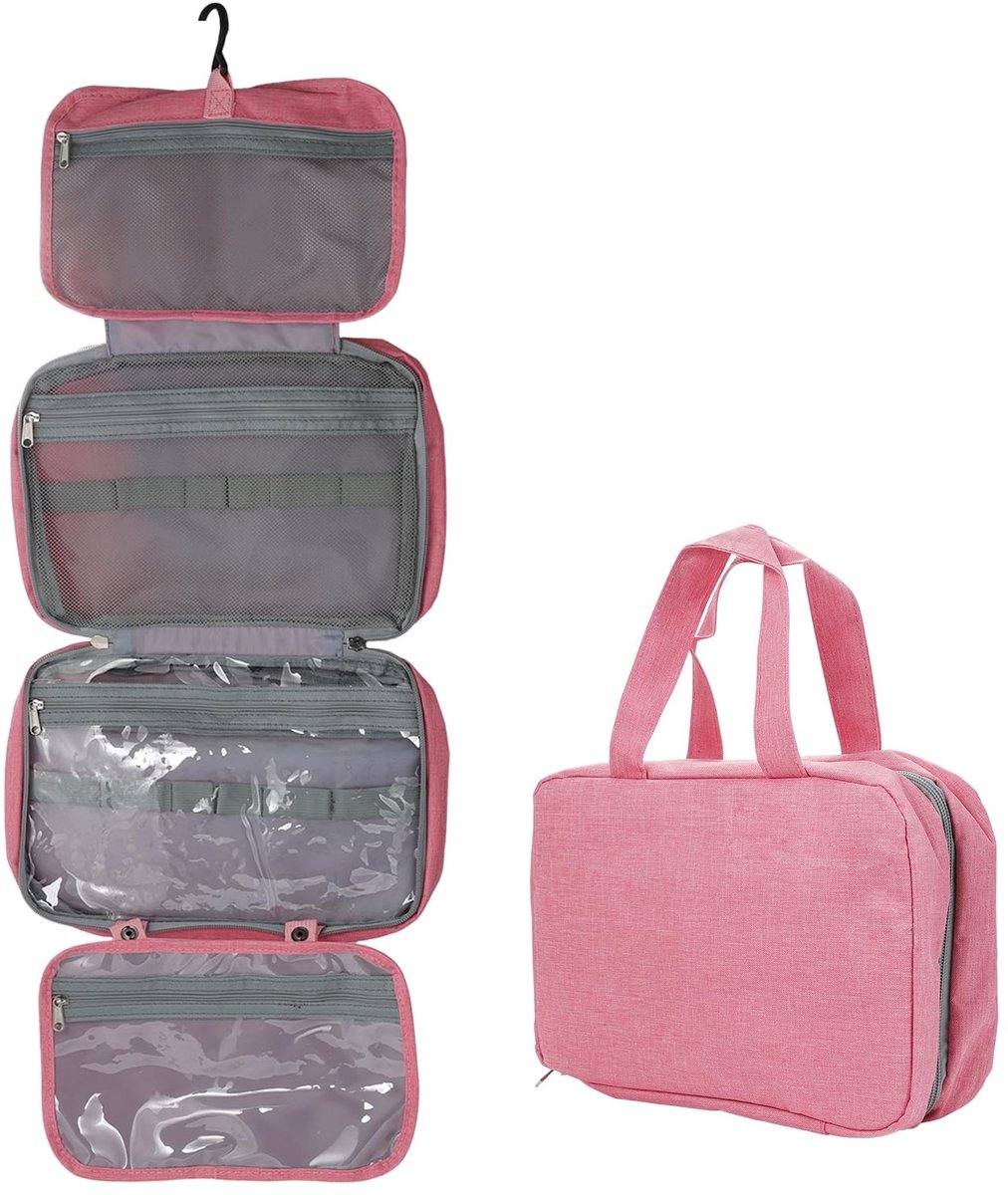 Omgoods - Travel Toiletry Bag voor Mannen en Vrouwen - Waterdichte Organizer in Roze