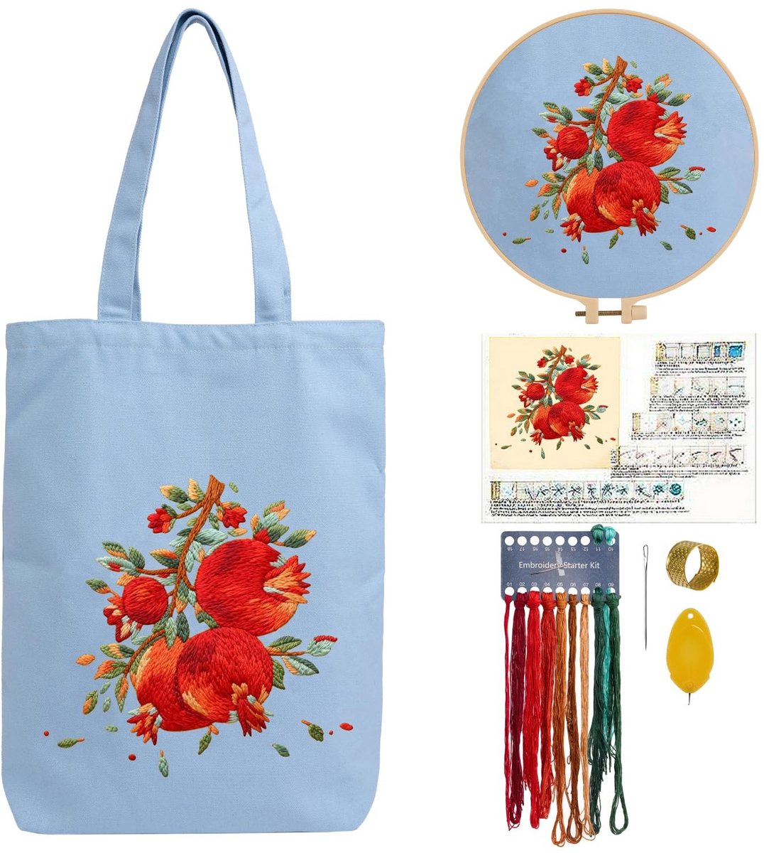 Omgoods - Borduurschilderij DIY Kit voor Canvas Tote Bag