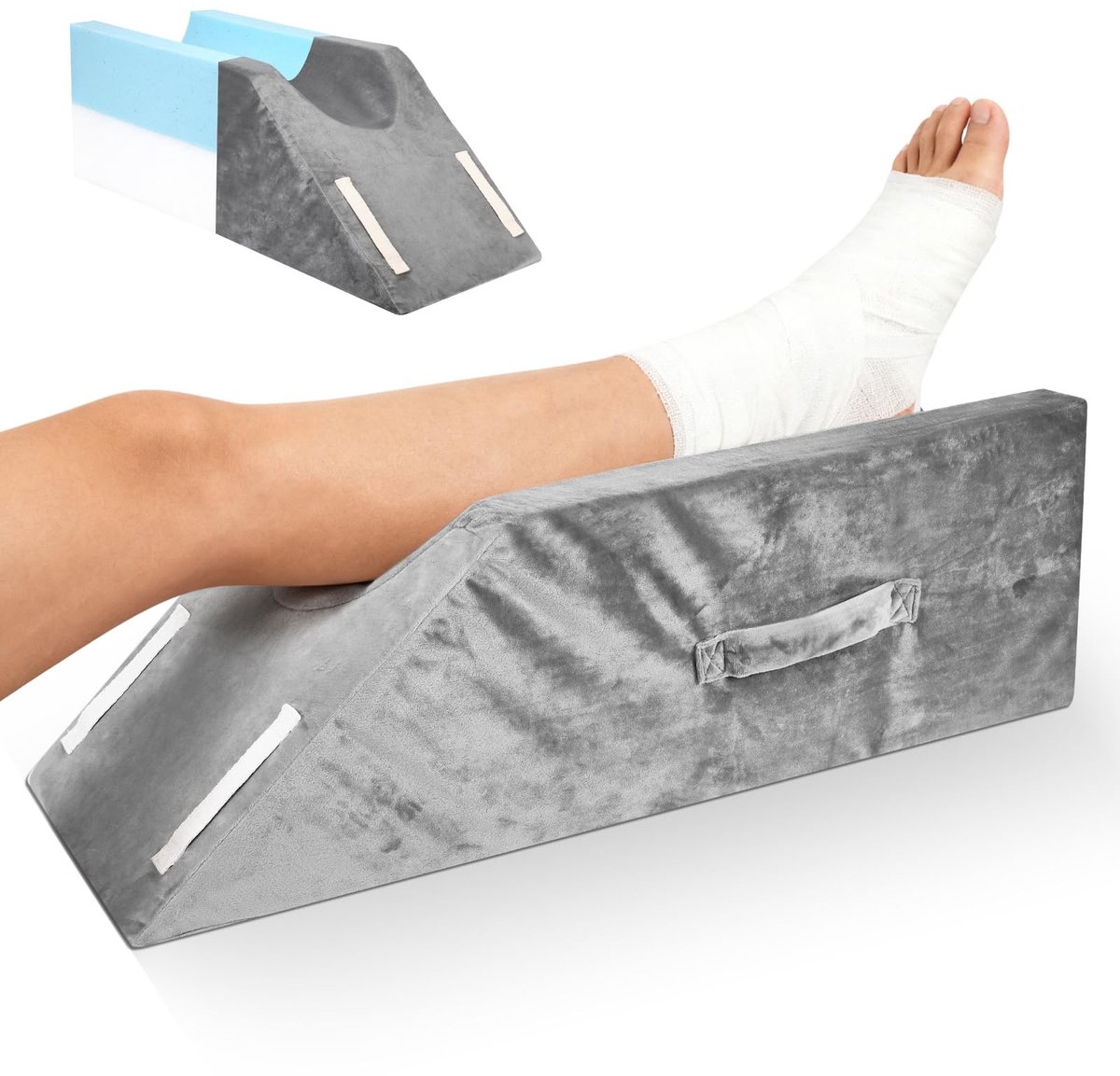 Omgoods - Ergonomisch Beenkussen met Geheugenfoam - Verhogend Kussen voor Beenontlasting
