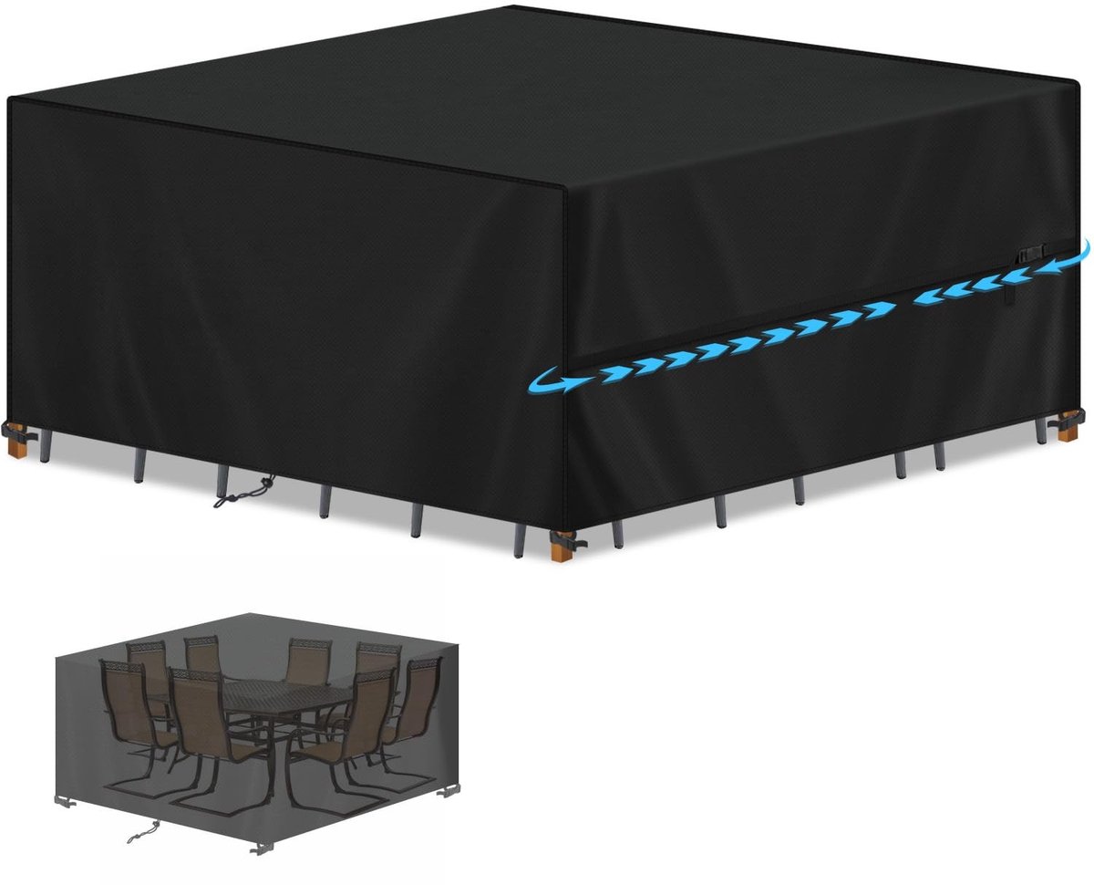 Omgoods - Waterdichte Tuinmeubelhoes met Trekkoord 300x300x100cm