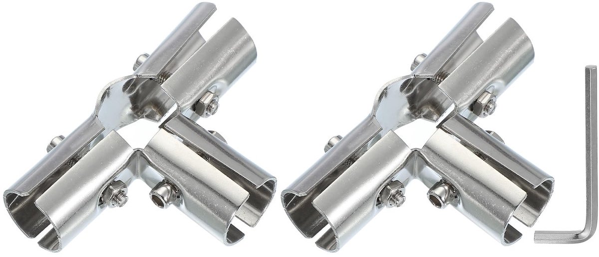 Omgoods - 4-Weg Pipe Clamp Connector van RVS voor Diverse Toepassingen