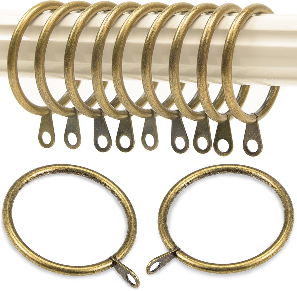 Omgoods - Bronze Metal Curtain Rings - 28 Stuks voor Gemakkelijk Glijden op Gordijnstangen