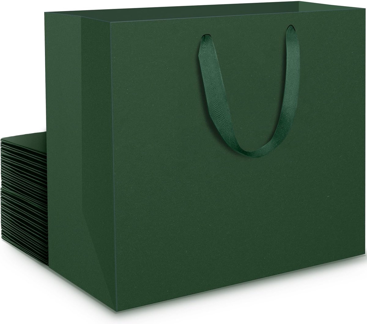 Omgoods - Set van 20 Duurzame Papieren Cadeautasjes in Donkergroen