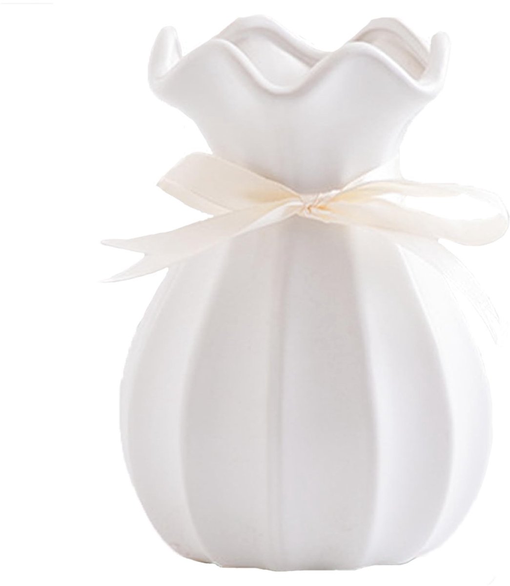 Omgoods - Wit Keramisch Vaas voor Bloemen, Modern Design