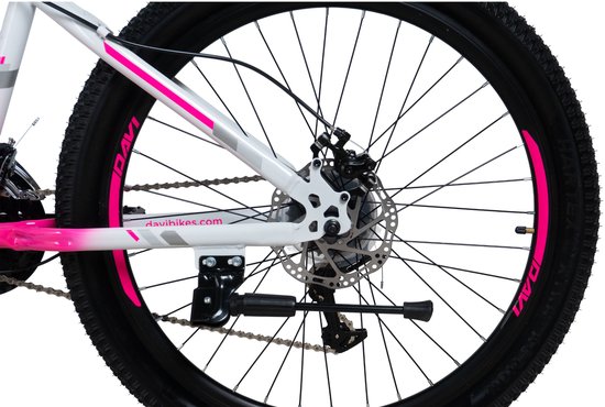 Davi Bonita – Mountainbike – 26 inch – 21 versnellingen – Schijfremmen – Voorvork met vering – Roze/Wit — afbeelding 2