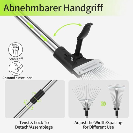 Omgoods - Verstelbare Tuinhark met Handschoenen en Handgreep — afbeelding 2