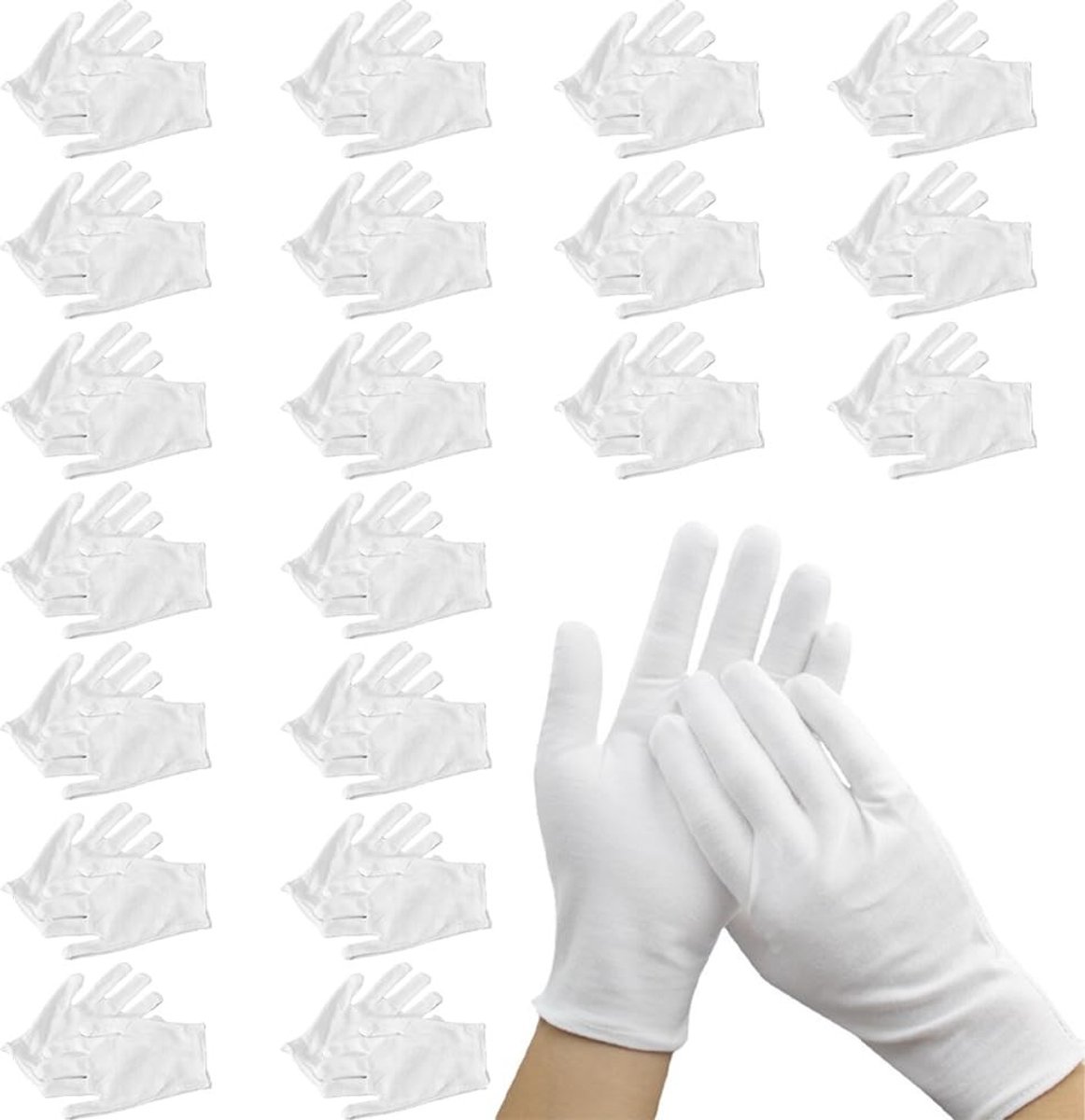 Omgoods - Witte Katoenen Hydraterende Handschoenen, 20 Paar