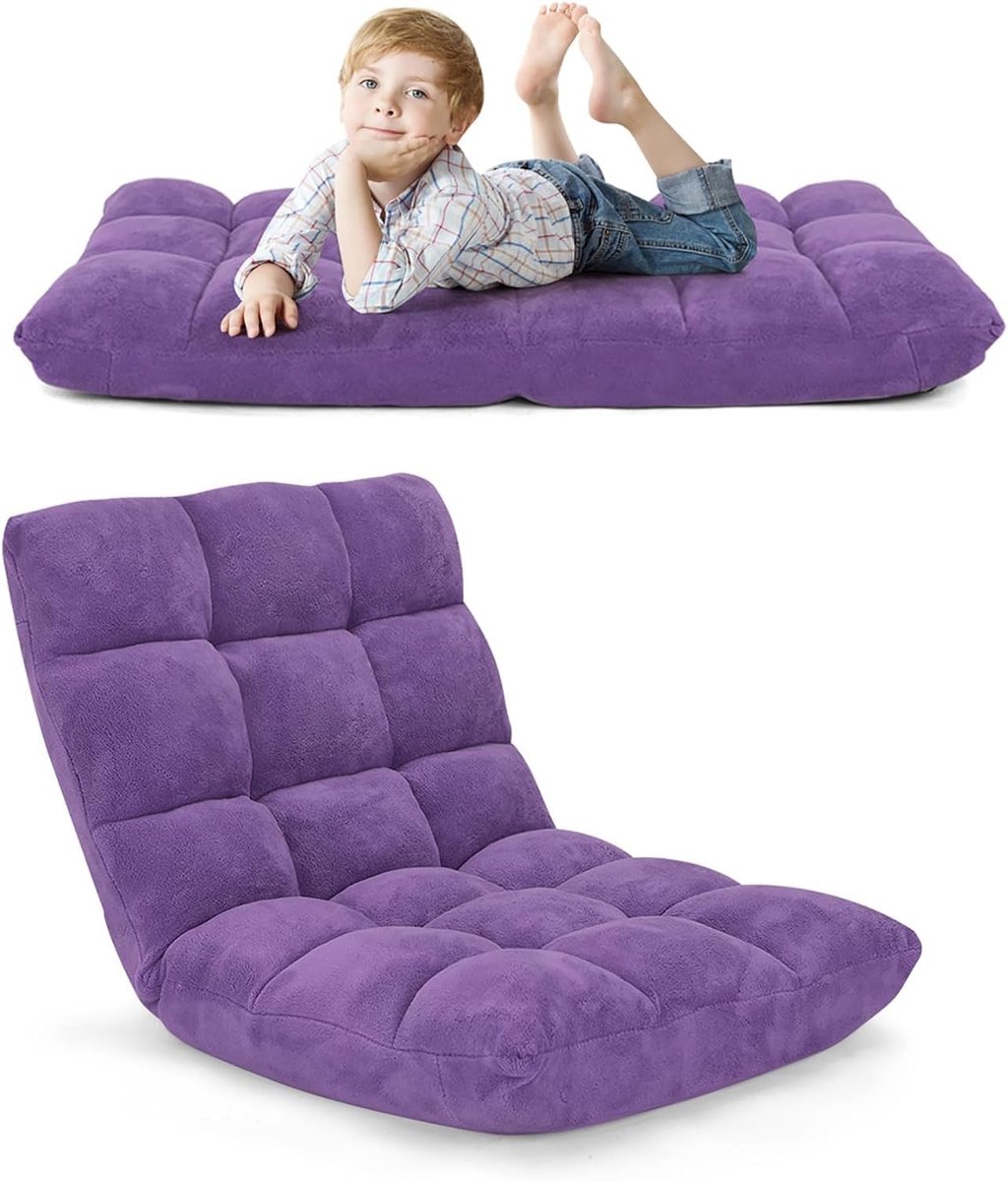 Omgoods - Vloerstoel met Verstelbare Rugleuning - Comfortabel en Opvouwbaar