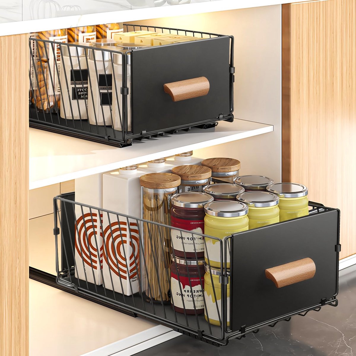 Omgoods - Telescopische Ladeorganiser Set van 2 voor Keuken