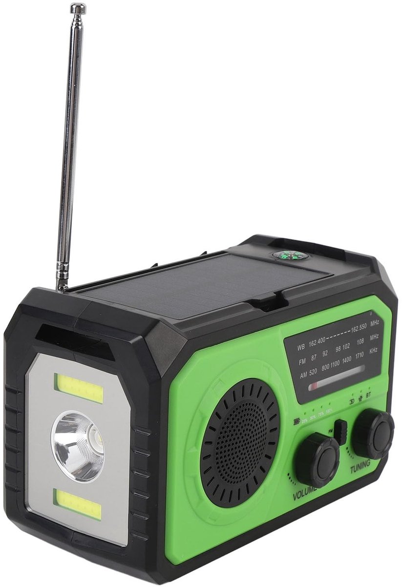 Omgoods - 16000 mAh Noodradio met Crank en Zonne-energie - Overlevingslamp