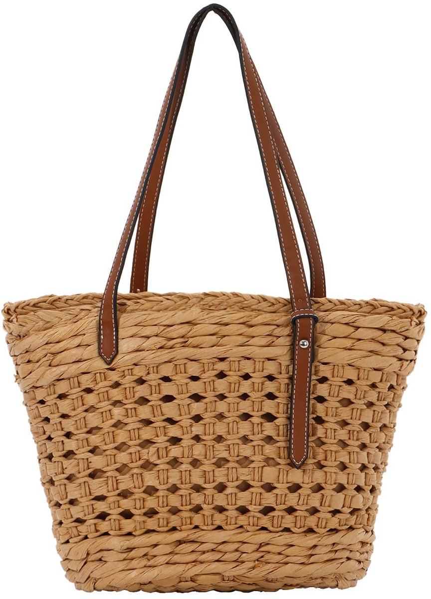 Omgoods - Dames Stro Schoudertas - Zomer Handtas voor Strand