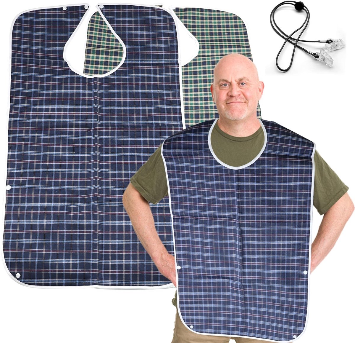 Omgoods - 2 Stuks Wasbare Bibs voor Volwassenen