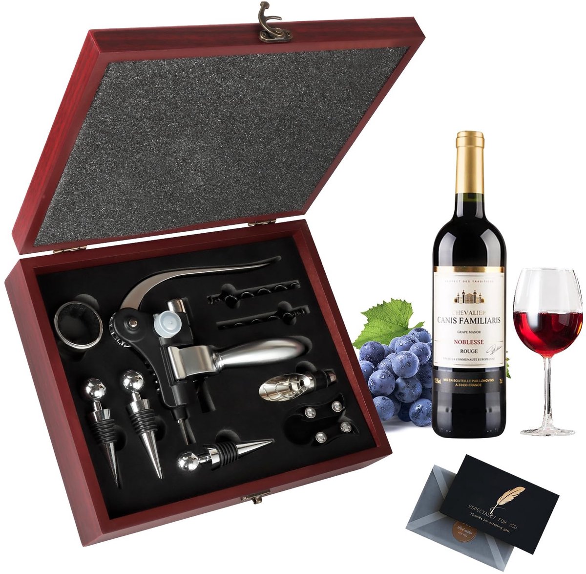 Omgoods - Complete Wijnopener Set met 11 Onderdelen en Foil Cutter