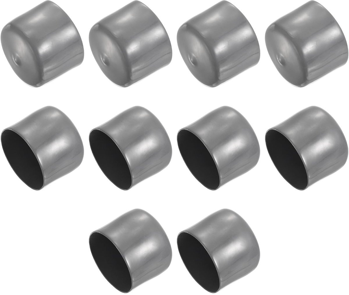 Omgoods - Set van 10 Donkergrijze Rubber Eindkappen 54 mm ID