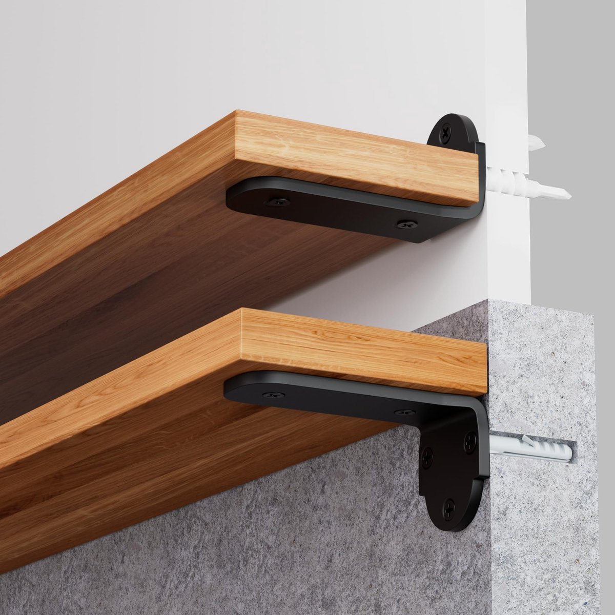 Omgoods - Set van 4 Zware Metalen Planksteunen 25 cm Zwart