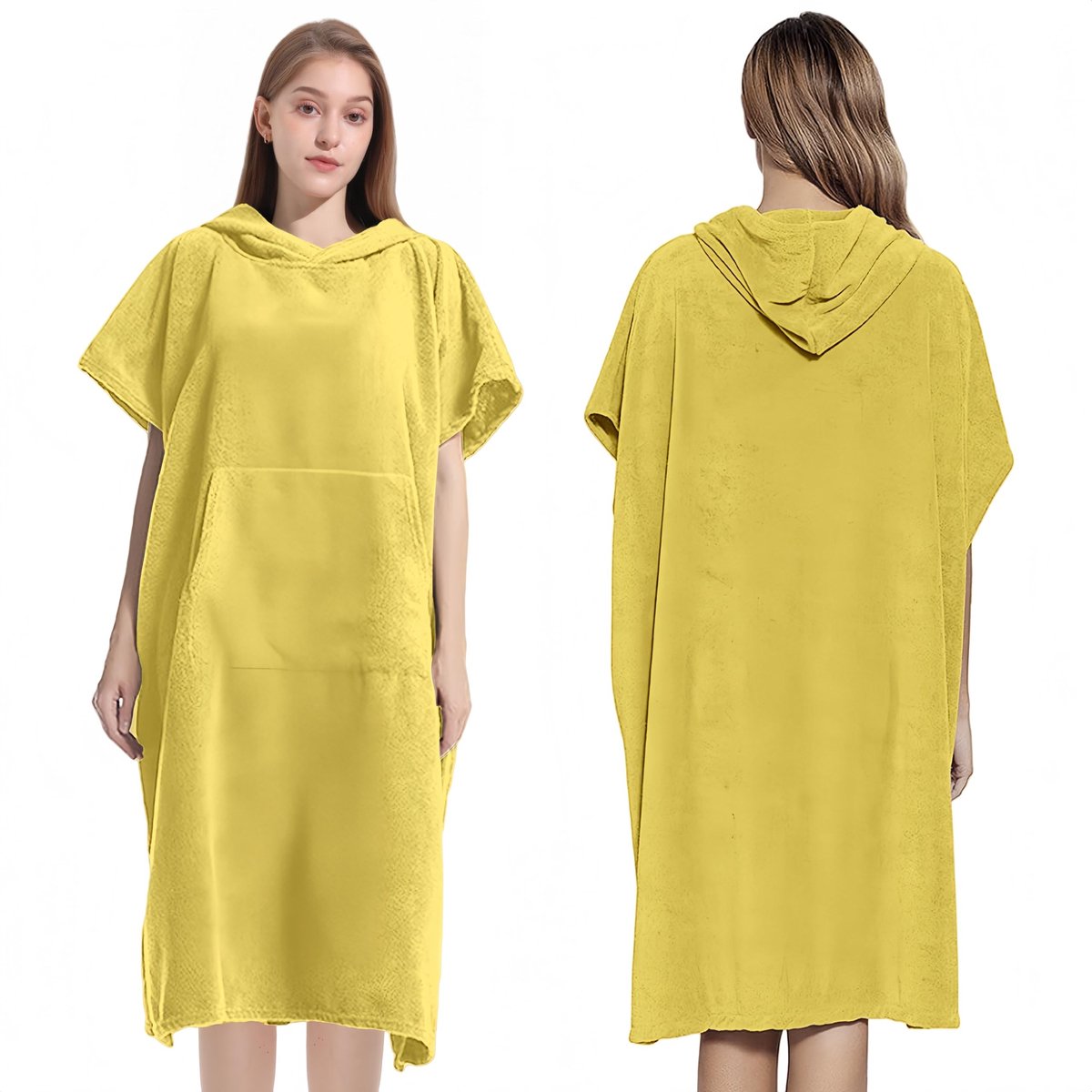 Omgoods - Unisex Hooded Badcape Poncho van Microvezel 80x110 cm - Ideaal voor Strand en Zwembad