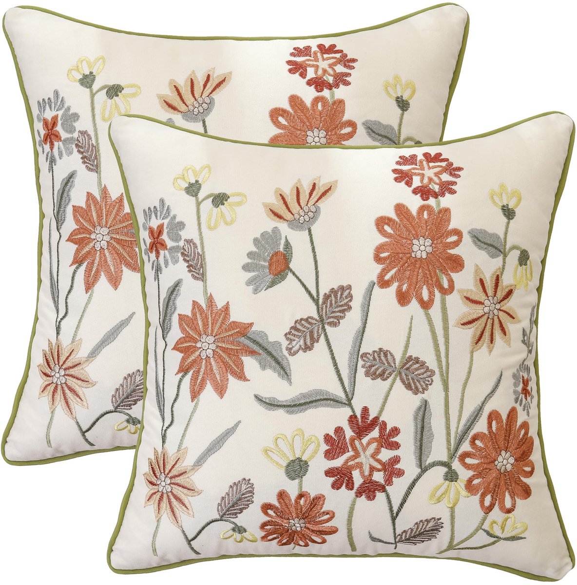 Omgoods - Set van 2 Bloemkussenslopen 45 x 45 cm voor Woonkamer en Tuin