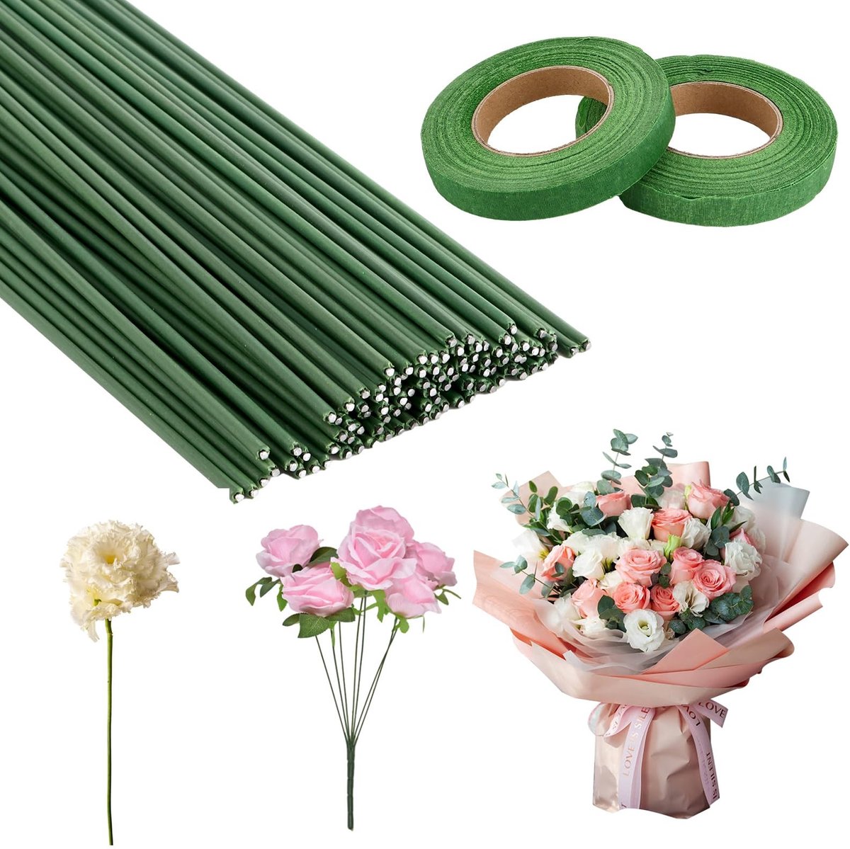 Omgoods - 300 Stuks Groene Bloemdraden voor Creatieve Decoraties