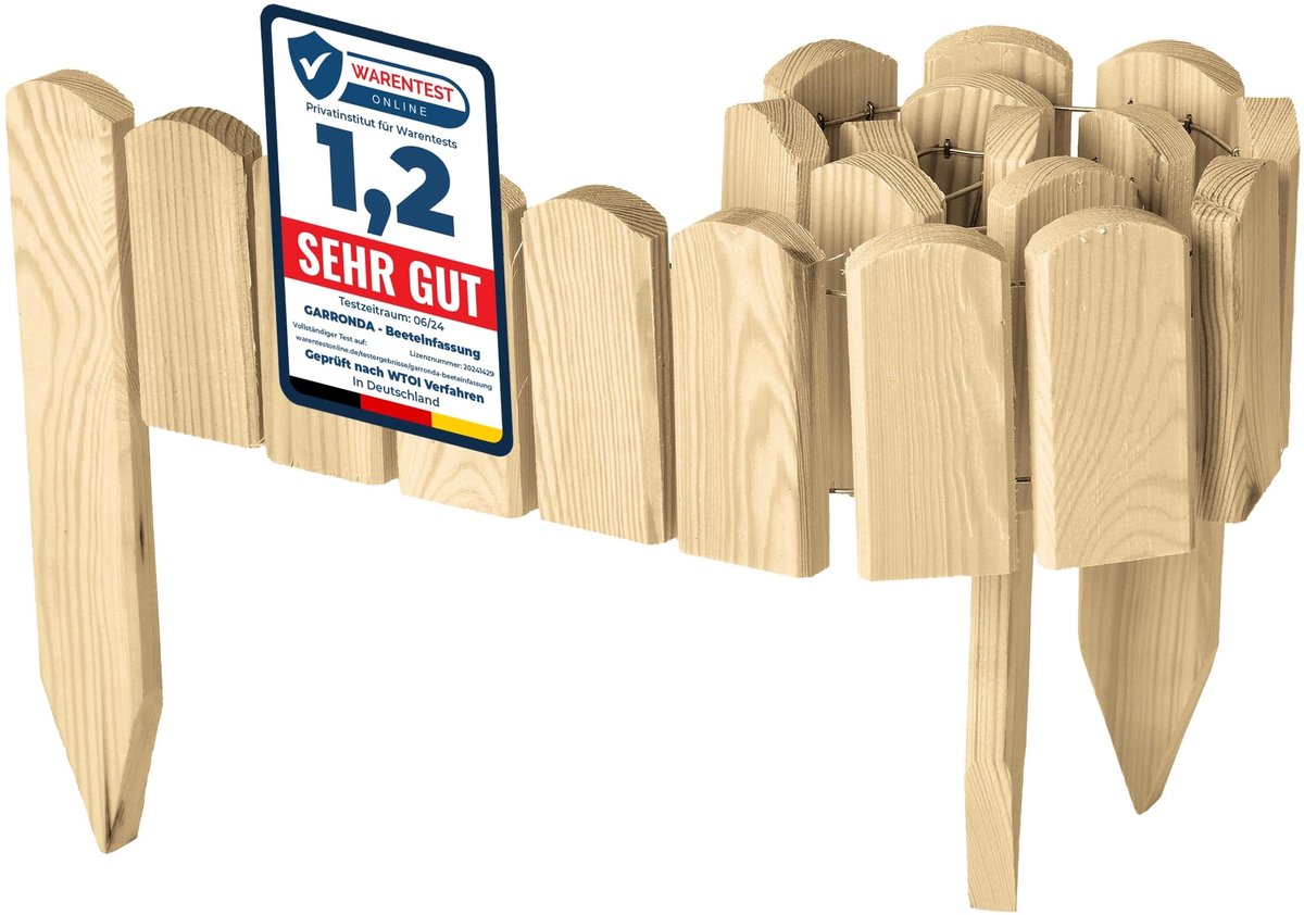 Omgoods - Flexibele Houten Rollborder voor de Tuin - 100 x 10 cm