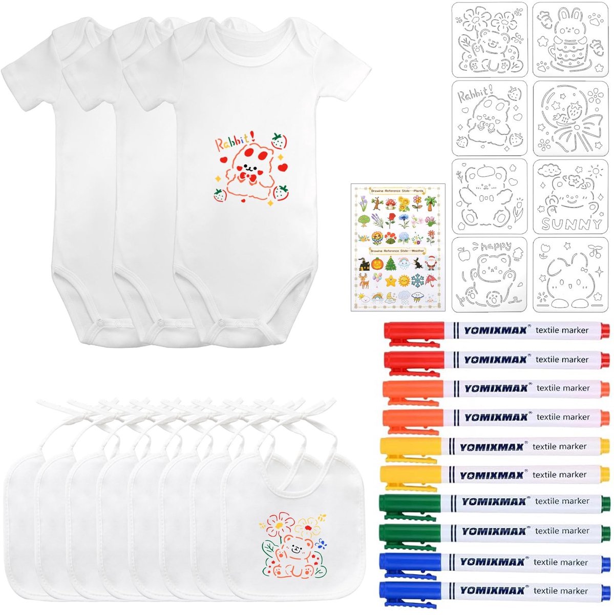Omgoods - DIY Verfset voor Kinderen met 8 Schorten en 10 Stencils