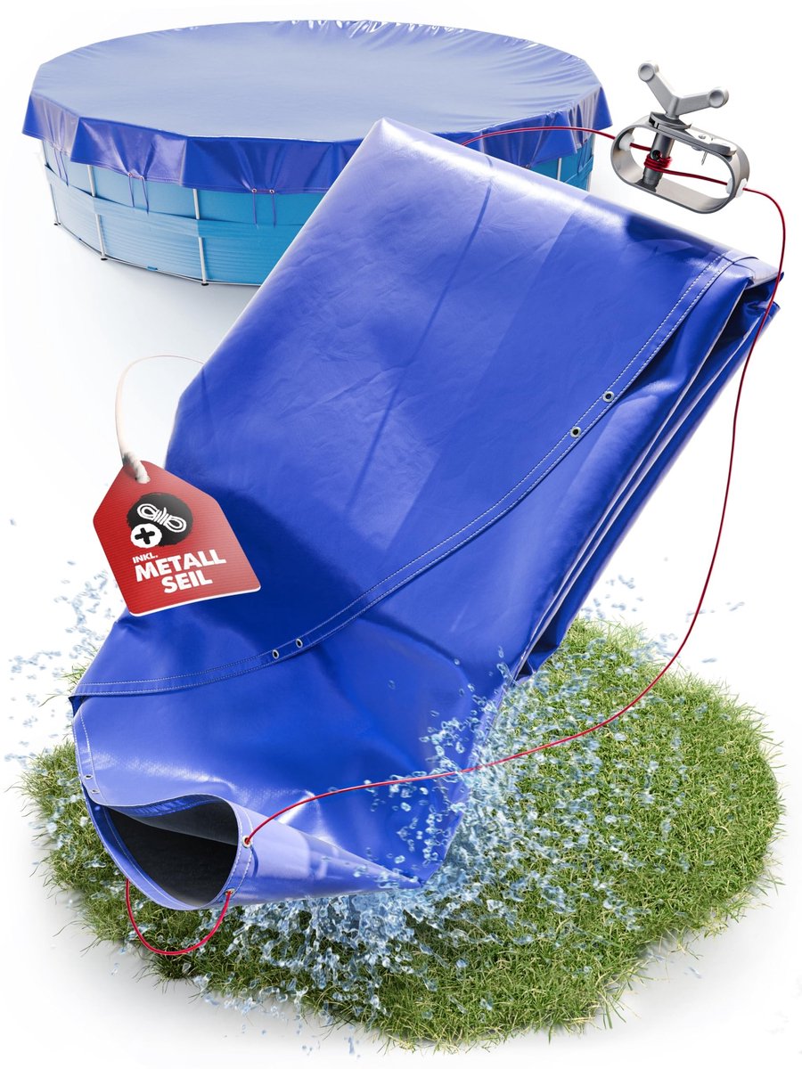 Omgoods - Ronde Zwembadafdekking 320-366 cm met Montagemateriaal