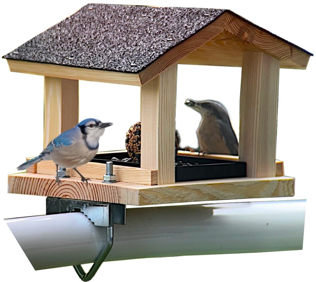 Omgoods - Vogelvoederhuis voor Balkon - Weerbestendige Voedingshuis - Handgemaakt voor Tuinvogels